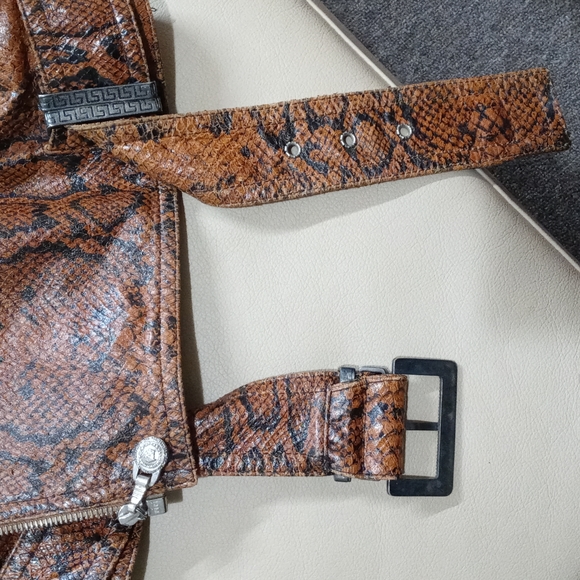 Gianni Versace Python Leather Biker Jacket - Picture 12 of 12